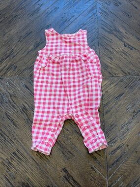 Carter's Pink and White Gingham Baby Romper
